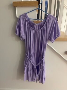 GAP Lavender Short Sleeve Tie-Waist Dress